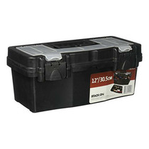 Stack-On PTB-12LS 12-Inch Plastic Tool Box, Black