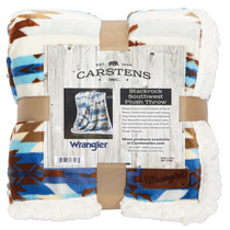 Carstens Wrangler Stack Rock Southwest Plush Sherpa Throw Blanket