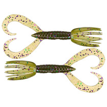 Keitech Little Spider 3.5" 5Pk Green Pumpkin w/ Green & Purple Flake