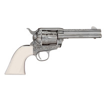 Taylor's & Company 1873 Outlaw Legacy Nickel Engraved 4.75" Barrel .357Mag  6 Round Ivory