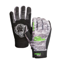 Fish Monkey Free Style Custom Fit Gloves Grey Water Camo Extra Large