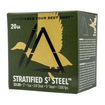 Apex Stratified Series 1300fps 20 Gauge 3" 1oz #2 and #4 Blended Steel Shot 25 Rounds