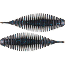 Geecrack Floating Elastomer Bellows Shad Soft Plastic Creature Bait - 3.8 Inch Black Blue Flake