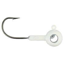 Leland's Lures Crappie Magnet Eyehole Round Jig Head White 1/16 oz.