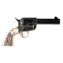 Taylors & Company 200064 1873 Cattle Brand Pietta 45 Colt (Long Colt) 6 Shot 4.75" Blued Round Barrel & Cylinder, Color Case Hardened Steel Frame, Imitation Stag Navy Grip, Exposed Hammer