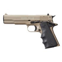 Chiappa Firearms 401120 1911-22 22 LR 10+1, 5" Black Steel Barrel, Tan Serrated Slide, Tan Aluminum Frame w/Beavertail, Black Hogue Rubber Finger Grooved Grip, Manual Thumb Safety, Right Hand