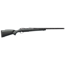Nosler 47048 M48 Mountain Carbon 6mm Creedmoor 4+1 24" Carbon Fiber Wrapped Barrel, Tungsten Gray Cerakote Metal Finish, Granite Green Mountain Hunter Stock