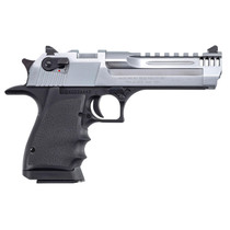 Magnum Research DE50L5BC Desert Eagle L5 50 AE 5" with Muzzle Brake 7+1 Black Hardcoat Anodized Aluminum Frame Brushed Chrome Carbon Steel Slide Black Hogue Wraparound Rubber Grip