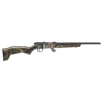 Savage Arms 26736 Mark II Minimalist Full Size 22 LR 10+1 18" Matte Black Threaded Barrel, Matte Black Drilled & Tapped Carbon Steel Receiver, Green Boyd's Minimalist Laminate Stock, Right Hand