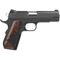 Dan Wesson 01838 Guardian 38 Super 9+1 4.25" Stainless Steel Barrel, Black Duty Serrated Stainless Steel Slide, Black Aluminum Frame w/Beavertail, Wood Grip, Ambidextrous