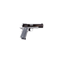 Colt Mfg O1072CS Custom Competition 9mm Luger 9+1 5" Stainless National Match Barrel, Blued Serrated Steel Slide, Stainless Steel Frame w/Beavertail, Black/Gray Scalloped G10 Grip, Ambidextrous