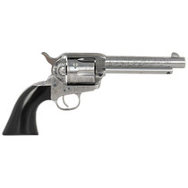 Taylors & Company 555158 1873 Cattleman Uberti 357 Mag/38 Special 6rd Shot 5.50" White Engraved Round Barrel, Cylinder & Steel Frame, Black Polymer Navy Grip, Exposed Hammer