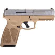 Taurus 1G3B949T G3 Full Size Frame 9mm Luger 15+1/17+1 4" Matte Stainless Steel Barrel, Matte Serrated Stainless Steel Slide, Tan Polymer Frame w/Picatinny Rail, Tan Polymer Grip, Right Hand