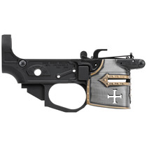 Spikes Tactical STLB960PCH Rare Breed Crusader 9mm Luger, Black Anodized Aluminum with Painted Front for AR-Platform
