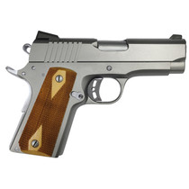 Rock Island 56829 Rock Standard CS Compact Frame 9mm Luger 8+1 3.60" Stainless Steel Barrel, Serrated Slide, Matte Stainless Steel Frame w/Beavertail, Wood Double Checkered Grip