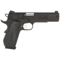 Tisas 10100502 1911 Duty Carry 45 ACP 8+1 5" Stainless Steel Barrel, Black Cerakote Serrated Slide, Black Cerakote Steel Frame w/Beavertail Black Sunburst G10 Grips