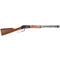 Rossi RL22W201WDEN19 Rio Bravo Full Size, Lever Action 22 WMR 12+1, 20" Polished Black Steel Barrel, Polished Black w/July 4 Eagle Engraving Steel Receiver, German Fixed Beechwood Stock, Right Hand