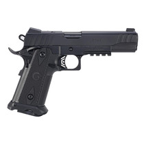 EAA 395040 Witness2311 45 ACP 11+1 5" Black Barrel, Black Serrated Slide & Polymer Frame w/Picatinny Rail & Beavertail Black Checkered Polymer Grips