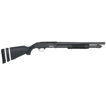 Mossberg 51607 590S Compact 12 Gauge Pump 3" 5+1 18.50" Matte Blued Stainless Steel Barrel, Black Drilled & Tapped Receiver, Adj LOP Black Synthetic Stock