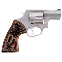 Taurus 285629US1 856 Small Frame 38 Special +P 6rd 2" Matte Stainless Steel Barrel, Cylinder & Frame, Engraved USA Flag Walnut Grip, Transfer Bar Safety