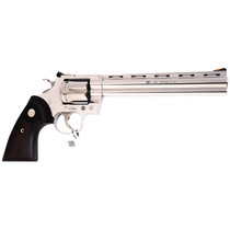 Colt Mfg PYTHONSP8WTS Python 357 Mag/38 Special 6 Shot 8" Polished Stainless Steel Vent Rib Barrel, Cylinder & Frame, Walnut w/Medallion Grip, Exposed Hammer