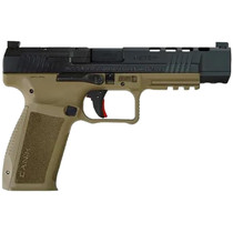 Canik HG6651N Mete SFx 9mm Luger 10+1 5.20" Black Nitride Match Grade Barrel, Black Optic Ready/Serrated Steel Slide, Flat Dark Earth Polymer Frame w/Picatinny Rail, Aggressive Texture Grip