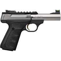 Browning 051605490 Buck Mark Plus Micro Bull 22 LR 10+1 4" Stainless Bull Barrel, Stainless Serrated Slide w/Picatinny Rail, Matte Black Alloy Steel Frame, Black Overmolded UFX Grip