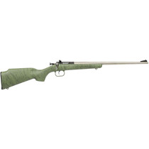 Crickett KSA2442 Gen2 Youth 22 LR 1rd 16.13" Stainless Single Shot Barrel, Stainless Steel Receiver, Green w/Black Webbing Fixed Synthetic Stock