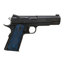 Standard Mfg 1911 HPX Full Size Frame 45 ACP 7+1 5" Black Match Grade Barrel, Satin Steel Serrated Slide, Black Satin Steel Frame w/Beavertail, Black/Blue Honeycomb Grip
