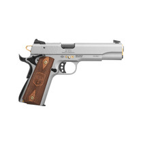 ATI GSG2210M1911AN15 GSG 1911 15 Year Anniversary Edition Full Size Frame 22 LR 10+1 5" Black Threaded Barrel, Frost Gray Serrated Slide, Frost Gray w/Gold Accents Zinc Alloy Frame, Light Wood Grip