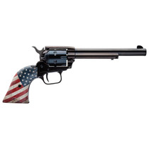 Heritage Mfg RR22B6USFLAG Rough Rider 22 LR 6 Shot 6.50" Black Oxide Barrel & Cylinder, Black Steel Zinc Alloy Frame, US Flag Grip Exposed Hammer