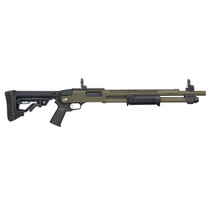 Mossberg 50759 590R 12 Gauge Pump 3" 6+1 18.50" OD Green Cerakote Heat Shield Barrel, OD Green Cerakote Steel Receiver, AR Mil-Spec Adjustable Black Synthetic Stock, Black Polymer Magpul Grip