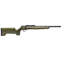 Savage Arms 70251 B Series Full Size 22 LR 10+1 18" Matte Black Spiral Fluted Threaded Barrel, Matte Black Carbon Steel Receiver w/Picatinny Rail, OD Green Fixed Laminate Stock, Right Hand