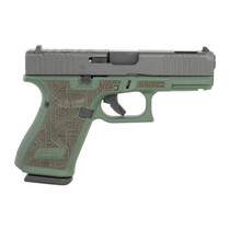 Glock UA195S204NCIRB G19 Gen5 Compact Frame 9mm Luger 10+1 4.02" Black GMB Barrel, Black Cerakote Steel Serrated Slide, Black/Green Cerakote Polymer Frame w/Picatinny Rail, Ambidextrous