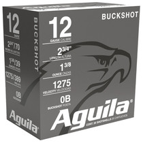 Aguila 1C1200BA Buckshot 12Gauge 2.75" 1 3/8oz 0Buck Shot 25 Per Box/10 Case