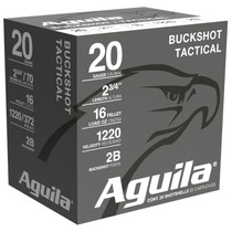 Aguila 1C2002BA Buckshot 20Gauge 2.75" 1oz 2Buck Shot 25 Per Box/10 Case