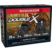 Winchester Ammo STH2034 Double X High Velocity Turkey 20Gauge 3" 1 5/16oz 4Shot 10 Per Box/10 Case