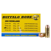 Buffalo Bore Ammunition 35C20 Personal Defense Strictly Business 460Rowland 230gr Full Metal Jacket Flat Nose 20 Per Box/12 Case