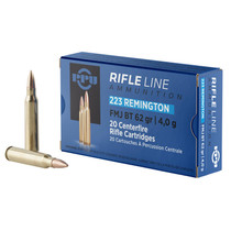 PPU PP223F2 Standard Rifle 223Rem 62gr Full Metal Jacket Boat Tail 20 Per Box/50 Case