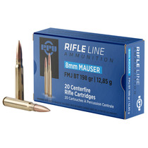 PPU PP8F Metric Rifle 8mmMauser 198gr Full Metal Jacket Boat Tail 20 Per Box/10 Case