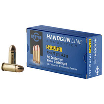 PPU PPH32AF Handgun 32ACP 71gr Full Metal Jacket 50 Per Box/20 Case