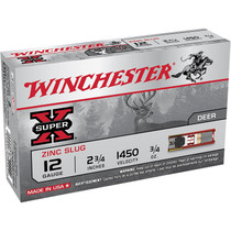 Winchester Ammo X12RS15LF Super X 12Gauge 2.75" 3/4oz Zinc Slug Shot 5 Box/50 Case