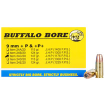 Buffalo Bore Ammunition 24C20 Personal Defense Strictly Business 9mmLuger +P+ 147gr Jacket Hollow Point 20 Per Box/12 Case