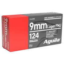 Aguila 1E092110 9mm Luger 124gr Full Metal Jacket 50 Per Box/20 Case