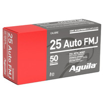 Aguila 1E252110 25ACP 50gr Full Metal Jacket 50 Per Box/20 Case