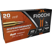 Fiocchi 300WMSCA Hyperformance 300WinMag 180gr Swift Scirocco II Boat Tail Spitzer 20 Per Box/10 Case