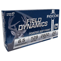 Fiocchi 65CMB Field Dynamics 6.5Creedmoor 129gr Pointed Soft Point 20 Per Box/10 Case