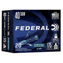 Federal S40SJT1 Syntech Defense 40S&W 175gr Segmented Jacketed Hollow Point 20 Per Box/10 Case