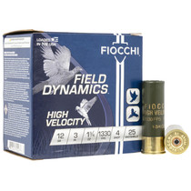 Fiocchi 123HV4 Field Dynamics High Velocity 12Gauge 3" 1 3/4oz 4Shot 25 Per Box/10 Case