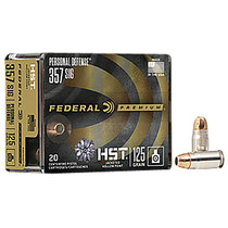Federal P357SHST1S Premium Personal Defense 357Sig 125gr HST Jacketed Hollow Point 20 Per Box/10 Case